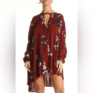 Maroon floral FP dress/top